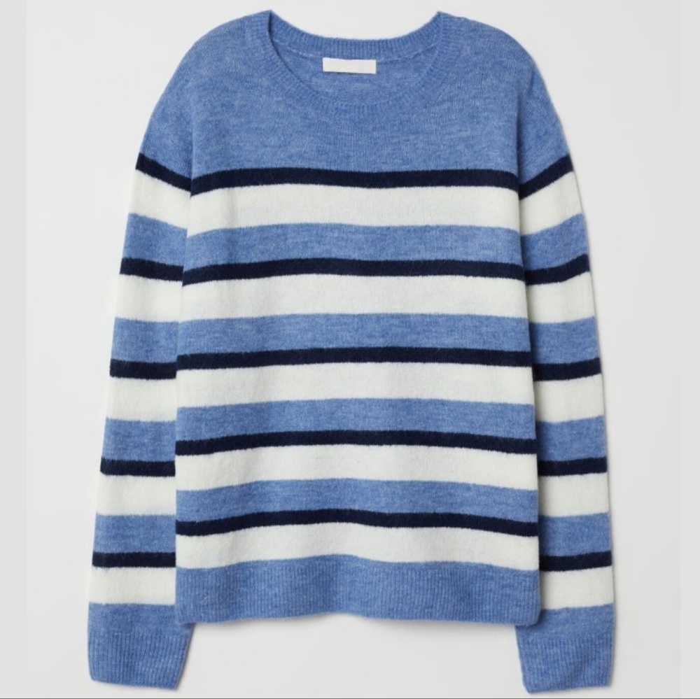 5 for $25 | H&M Crew Neckline Striped Fine Knit Sweater